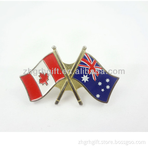 Canada and Australia national metal flag badges country flag badge